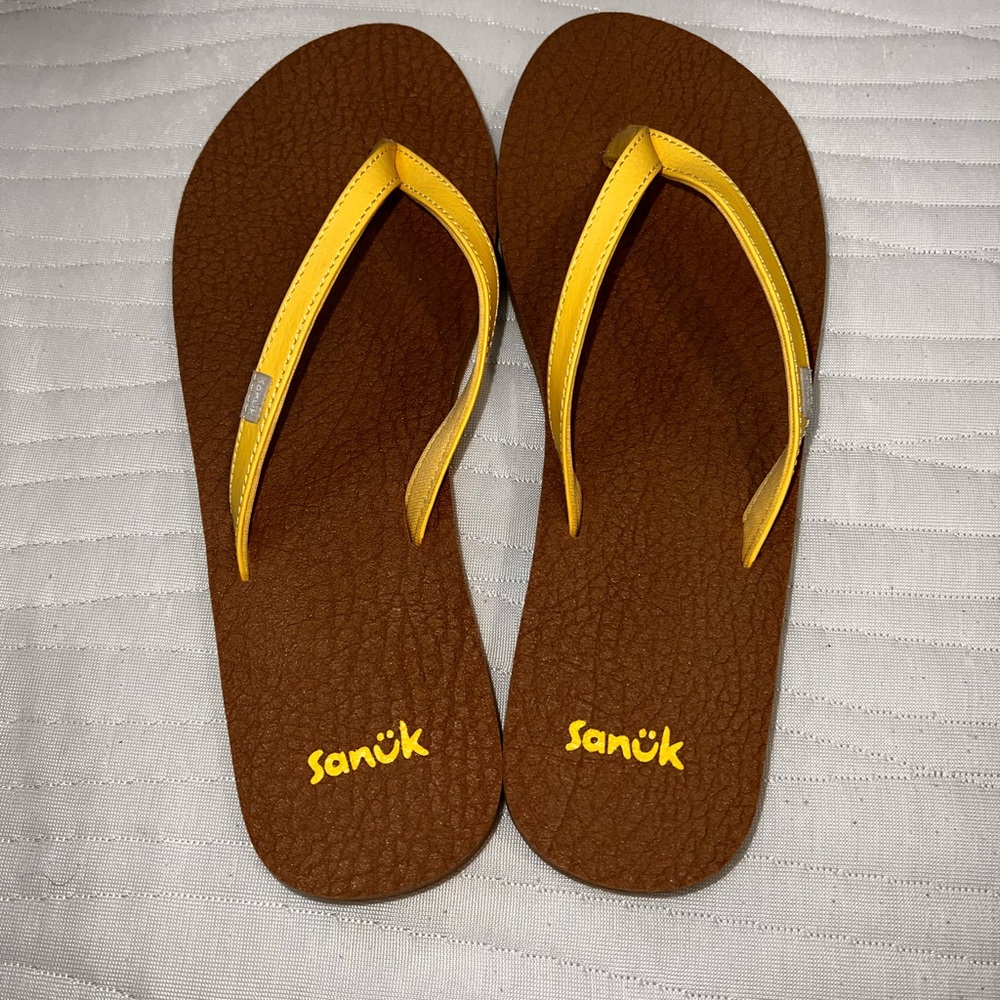 Sanuk Yellow Yoga Spree 4 Flip Flop Sandals Womens 9